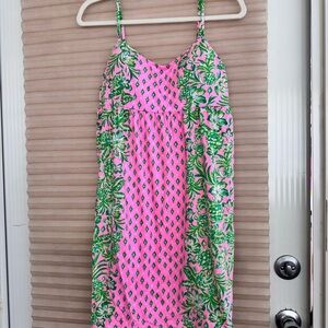 Lilly Pulitzer Pink and Green Midi Dress